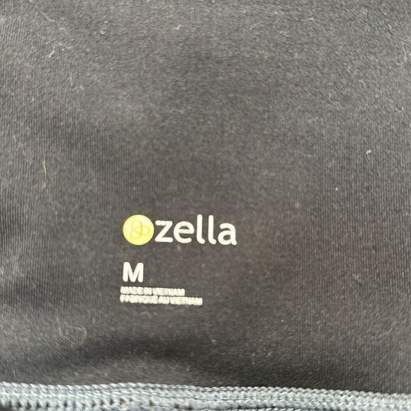 Zella Leggings Zip Pockets Hi Rise Striped Blue Gray Black M - Picture 5 of 5